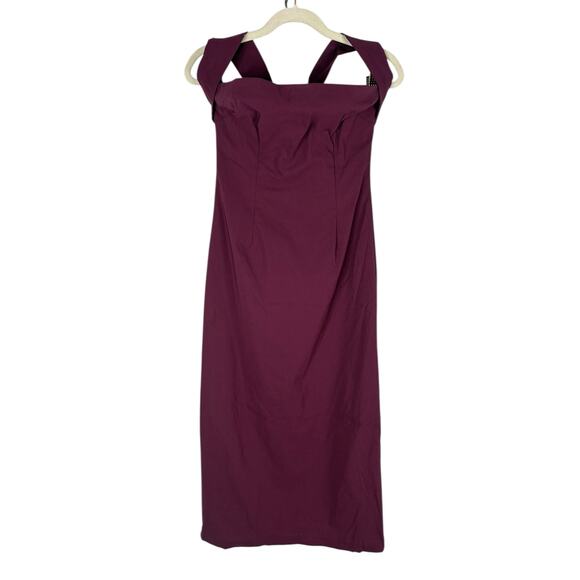 House of Harlow 1960 x REVOLVE Melody Midi Dress Halter Cocktail Burgundy Size S - Picture 4 of 11